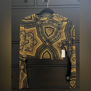 Milk Tee sheer long sleeve crop top